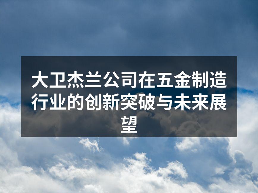 大卫杰兰新一代自动化生产线